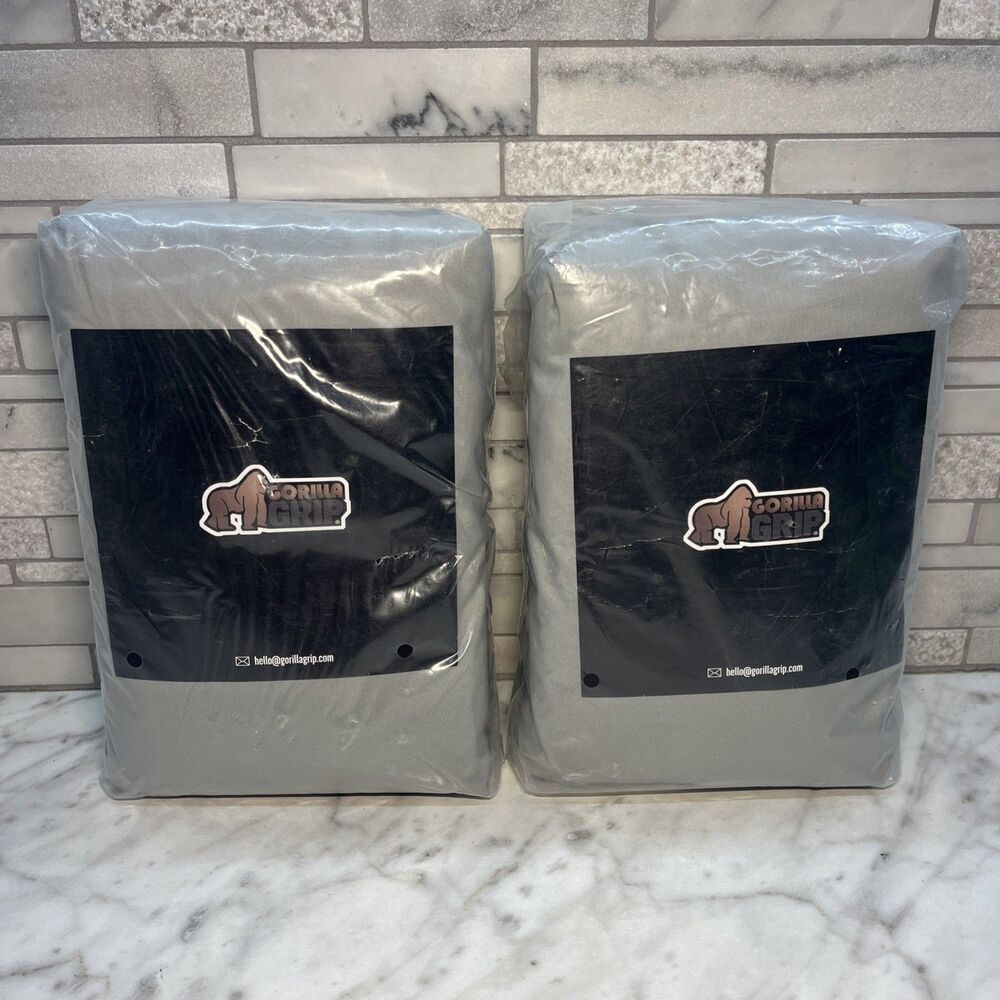 Gorilla Grip Full size Fitted sheets New in Package, Soft Gray, SET OF TWO